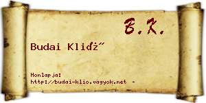 Budai Klió névjegykártya